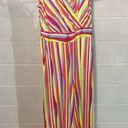 Torrid  Women Super Soft Surplice Jumpsuit 1X Stripe Ivory Stripe Wide Leg Bright Photo 2