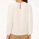 J.Crew  Factory Pleated-sleeve Top Cream White Size M NWT Photo 1