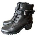 Zodiac  Gemma black leather combat boots Size 9.5 Photo 0