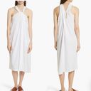 Vince  White Twist Front Halter Cotton Dress Photo 1