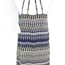 Kensie  Halter Shift Dress Sundress Back Detail Abstract Striped Lined Blue M NWT Photo 4