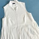 Akris Asymmetric Plisse Pleated Sleeveless White Babydoll Blouse Photo 6