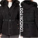 London Fog New women’s puffer belted hoodie jacket, Size S Photo 1