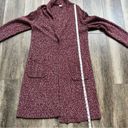 J.Jill  Long Cardigan Sweater Duster Burgundy Red Knit One Button Cardigan Small Photo 7