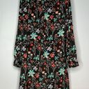 Loft SMALL BLACK AND FLORAL MIDI LONG SLEEVED DRESS Photo 6