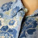 Emma James Short Sleeved Button Down Floral Design Shirt Blue White Size 20W Photo 3