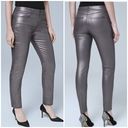 White House | Black Market WHBM Dark Grey Foil Metallic Silver Mid Rise Skinny Ankle Jean Size 12 Photo 2