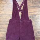 American Eagle  • burgundy corduroy overall shorts romper shortalls maroon romper Photo 2