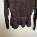 1. State  Crewneck Peplum Top Black Metallic Knit Photo 8