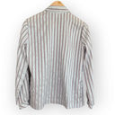 American Vintage Vintage The Wardrobe Builder White Silver Red Striped Button Down Shirt L Photo 3