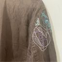 J.Jill  Brown Floral Embroidered Color Stitch Jacket / Cotton Blazer Size Large Photo 6