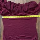 Hot Kiss Red/Burgundy off the shoulder bodysuit, Size S, Top, Long Sleeves Photo 5