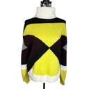 ALC Frank A.L.C. Angelou Sweater Yellow Black White Colorblock Turtleneck Long Sleeve Top Photo 6