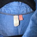 Pilcro Anthropologie Color Block Chambray Denim Long Sleeves Button Front Shirt Top Photo 2