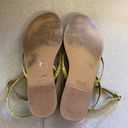 Ann Taylor  Yellow Croc Strappy Coastal Grandma Minimalist Beach Swim Sandals Photo 4