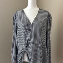 Something Navy  Gathered Peplum Top XS NWT Photo 4