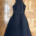 J.Crew  Black Linen Cotton Strapless Flowy Wrap Dress - Small Photo 0