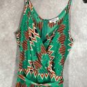 JustFab  Orange & Green Zig Zag V-Neck Tank Dress | Size Medium Photo 4