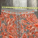 INC International Concepts Shark Bite Paisley Hem MIDI Skirt Orange Gray Size L Photo 4