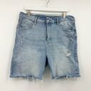 Old Navy  Sky Hi Extra High Rise Distressed Loose Button Fly Jean Shorts Size 16 Photo 1