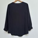 Joie  Silk Marlo Grey V-Neck 3/4 Sleeve Blouse Top Medium Photo 5