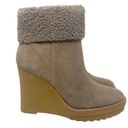 Ralph Lauren NEW LAUREN  Steph Shearling-Cuff Wedge Booties Taupe Size 6.5 Photo 1