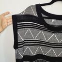 BCBGMAXAZRIA BCBGeneration Womens Size X-Small/Small Black & White Open Knit Blouse Boho Boxy Photo 9