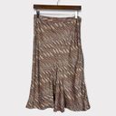 Lafayette 148  New York Silk Midi Skirt 8 Flutter Hem Classic Geometric Neutral Photo 0