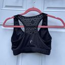 Zyia Active Black Bomber Unpadded Boho Lace Racerback Sports Bra 🖤🤍 Photo 2