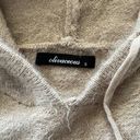 Olivaceous Cropped Knit Cream Hoodie Photo 1