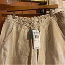 Roxy Oceanside Pant Linen Blend Tan Beige Lightweight Casual Drawstring NWT Sz S Photo 3