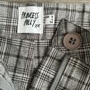 Princess Polly High Rise Plaid Shorts Gray Taupe Pleated Size US 4 Academia Photo 1