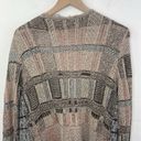 BKE  Patchwork Blues Women’s Multicolor Fringe Sweater Cardigan size Large Photo 11