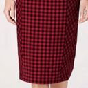 J.Jill  retro plaid red black pencil skirt size medium red and black plaid skirt Photo 2