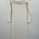 Revolve  Enza Costa Sweater Knit Off Shoulder Midi Dress In Winter White Sz M Photo 2