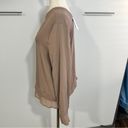 Ro & De  Size L Women's Taupe Long Sleeve V Neck Top Photo 2