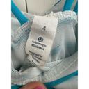 Lululemon  Athletic Workout Tank Blue White Striped Est Size 4 Built In Bra EUC Photo 4