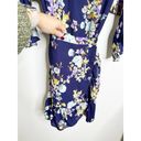 Bobeau B Collection by  Astrid Floral Blue Apron Mini Wrap Dress 3/4 Sleeves XS Photo 8