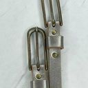 Gap  Silver Metallic Double Buckle Genuine Leather Belt Size Small S Womens Photo 4