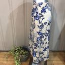 Coldwater Creek Vintage  Cream Blue Rayon Maxi Skirt Women's Size Petite Small Photo 1