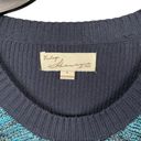 Vintage Havana  Womens Size L Marled Knit Tunic Sweater Long Sleeve Teal Blue Photo 2