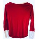 Tommy Hilfiger Red Retro PJ Henley Top Monogram Loungewear M Photo 2