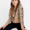 Madewell  Crop Sweatshirt in Tiger Stripe AF979 Long Sleeves Cropped Fit Size XS Photo 1