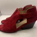 Eileen Fisher  open toe wedge sandals suede leather ankle strap red size 7.5M Red Photo 7