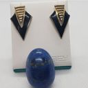 Vintage Blue  & Gold Earrings Photo 1