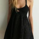 ZARA Blogger Fave Black Embroidered Cutout Halter Mini Dress Photo 0