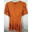 Bebe NWT  Embroidered Flutter Fit and Flare Dress - Orange Mini Dress Size Medium Photo 6