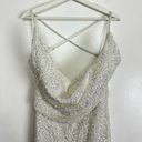 La Femme  Sequin Sleeveless Gown in White Size US 10 Photo 5