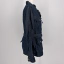 Lafayette 148  Full-Zip Belted Cotton Linen Blend Ruffle Denim Jacket Size 12 Photo 5