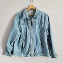 Jennifer Moore Cathy Daniels Light Blue Rhinestone Bling Zip Up Jean Jacket XL Photo 0